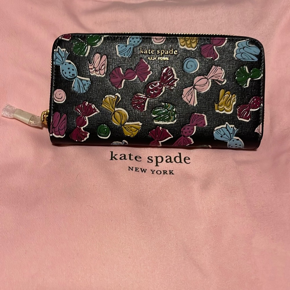 Kate Spade New York Morgan assorted candies embossed Saffiano leather zip wallet